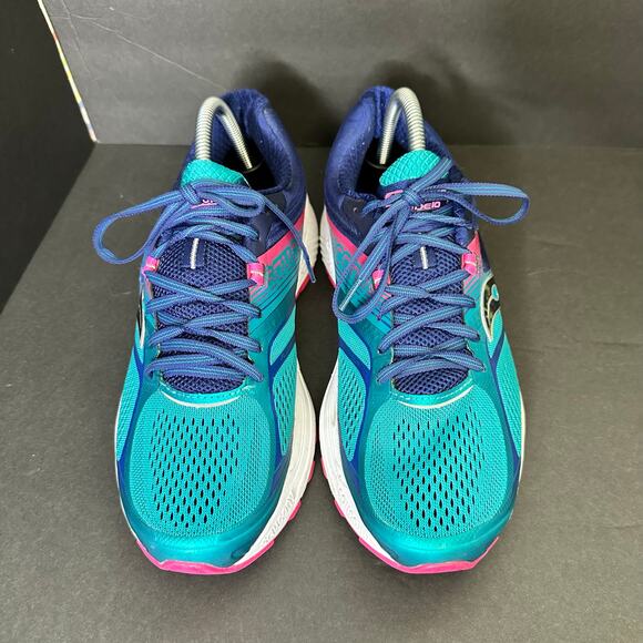 Saucony Everun Guide 10 size 10 Womens Running Shoes Sneakers Blue Pink - Picture 4 of 12